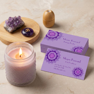 Purple Crown Chakra Energy Healer Reiki Business Card