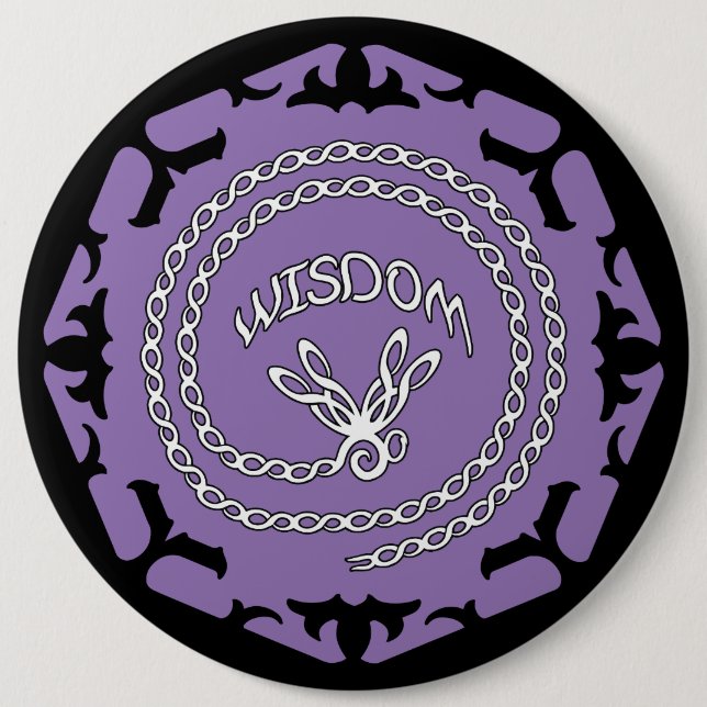 Purple Crown Chakra "Wisdom" Dragonfly Button (Front)