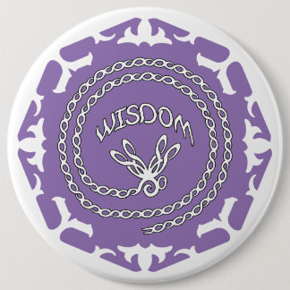 Purple Crown Chakra "Wisdom" Dragonfly White BG Button