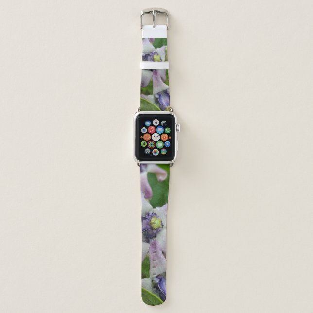 Purple Crown Flower Apple Watch Band (Front)