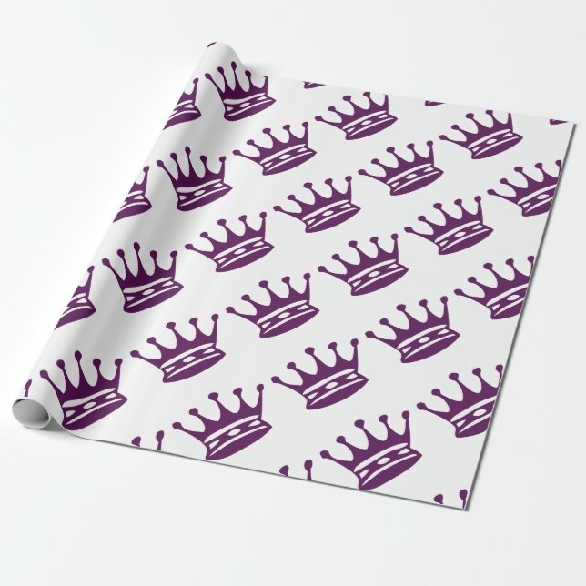 Purple Crown Gift Wrap (Unrolled)