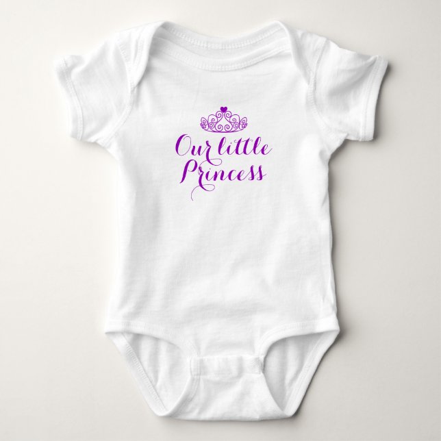 Purple Crown / Heart Our Little Princess Baby Bodysuit (Front)