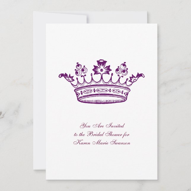 Purple Crown Invitation (Front)