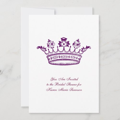 Purple Crown Personalized Invite