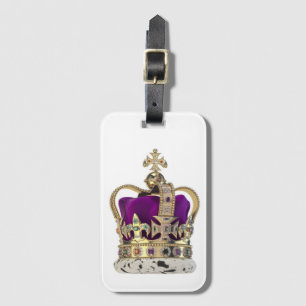 Purple crown luggage tag