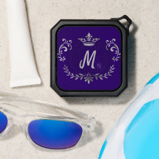 Purple Crown Monogrammed Bluetooth Speaker