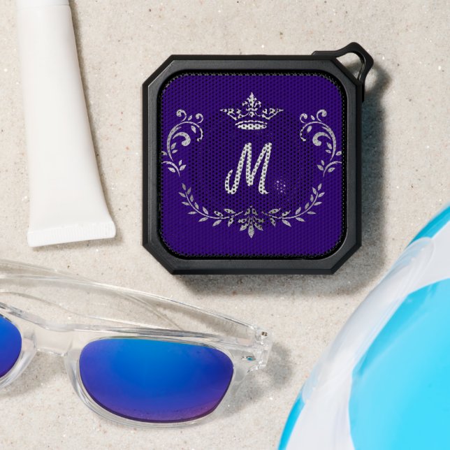 Purple Crown Monogrammed Bluetooth Speaker (Insitu(Beach))
