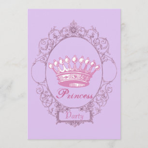 Purple Crown Princess Birthday Party invitation