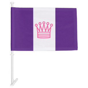 Purple Crown Stripe Car Flag