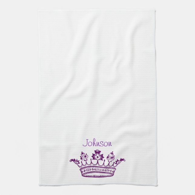 Purple Crown Your Text Towel (Vertical)