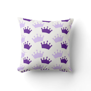Purple Crowns Fairytale Prince Storybook Decor Throw Pillow