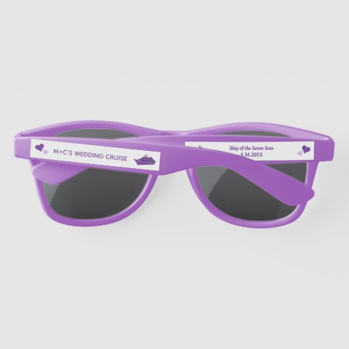Purple Cruise Ship Wedding Sunglasses