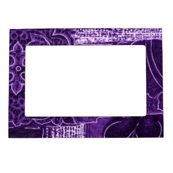 Purple "crushed Velvet" Look Magnetic Photo Frame by FunWithFibro at Zazzle