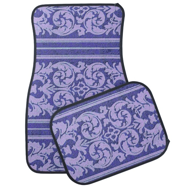 Purple crushed velvet wallpaper photo image car floor mat (Set)
