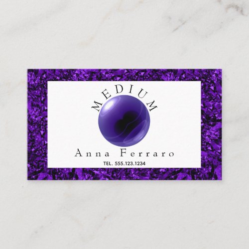 Purple Crystal Ball  Amethyst Fortune Telling Business Card