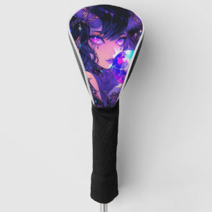 Purple Crystal Ball Demon Anime Girl Golf Head Cover