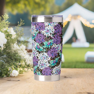 Purple Crystal Floral Blooms Insulated Tumbler