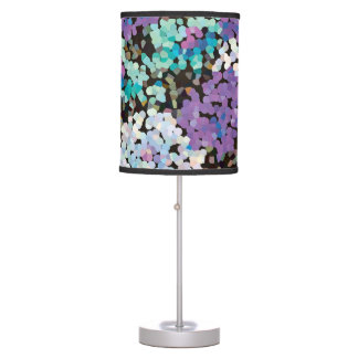 Purple Crystal Floral Blooms Table Lamp