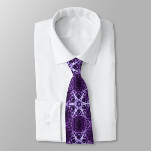 Purple Crystal Jewel Neck Tie