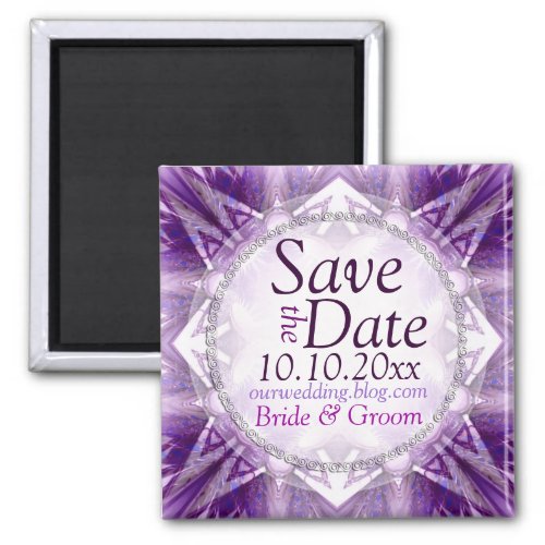 Purple Crystal Save the Date Magnet