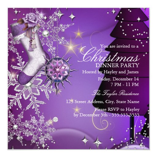 Purple Christmas Invitations 8