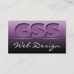 Purple CSS Web Design Sleek Business Cards