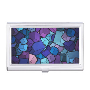 Purple Cubes Case For Business Cards
