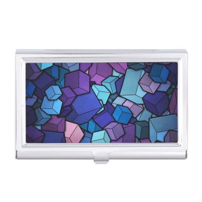 Purple Cubes Case For Business Cards (Front)