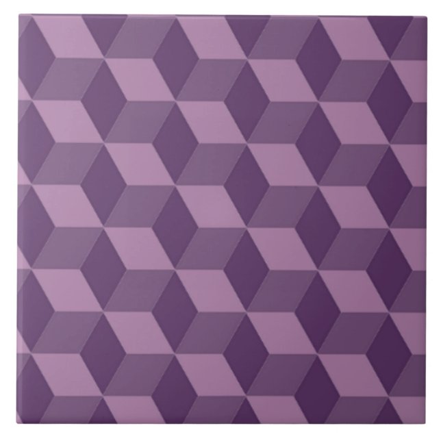 PURPLE CUBES CERAMIC TILE (Front)
