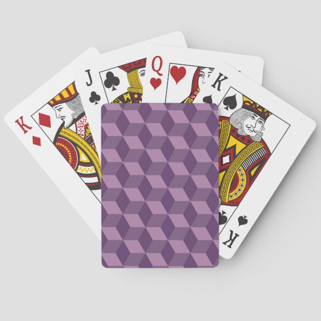 PURPLE CUBES PATTERN POKER CARDS (Back)