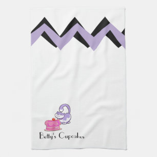 Purple Cupcake Cat  Art-Deco Custom  Towels