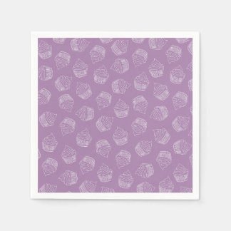 Purple cupcake illustration napkins