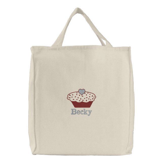 purple Cupcake Personalized Embroidered Bag (Front)
