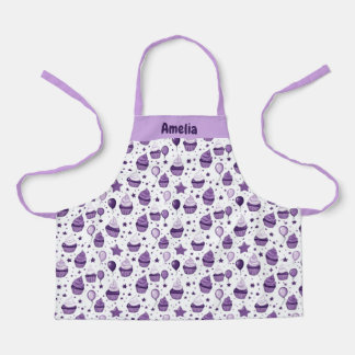 Purple Cupcake Personalized Kids' Apron