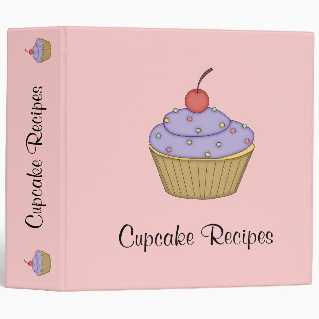 Purple Cupcake Recipe Binder (Front/Spine)