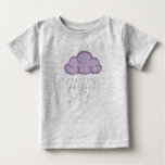 Purple Curls Rain Cloud With Falling Stars Baby T-shirt at Zazzle