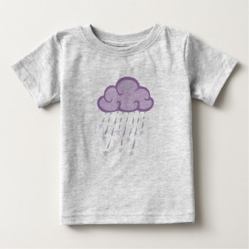 Purple Curls Rain Cloud With Falling Stars Baby T-shirt by AliciaMarieArt at Zazzle