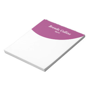 Purple curve and white notepad