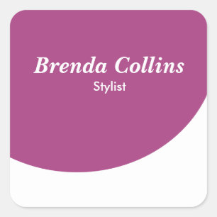 Purple curve and white square sticker