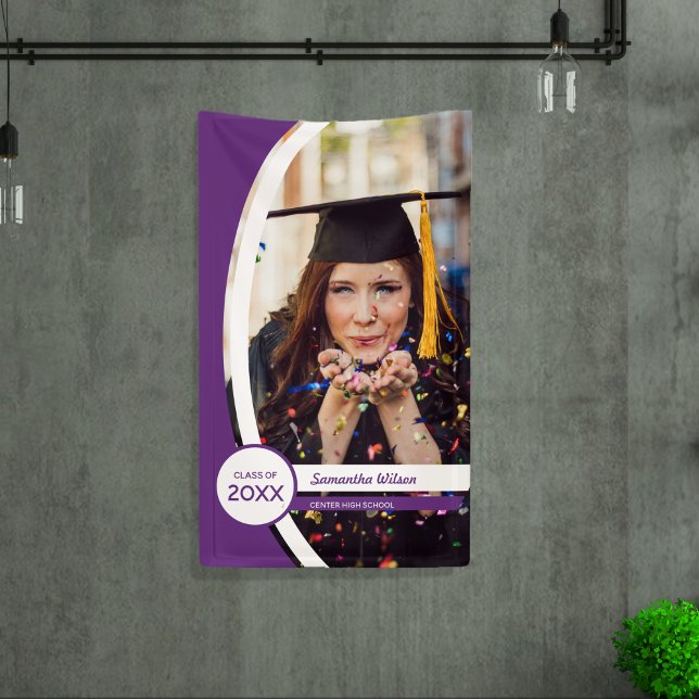 Purple Curved Frame Photo Graduation Banner (Creator Uploaded)