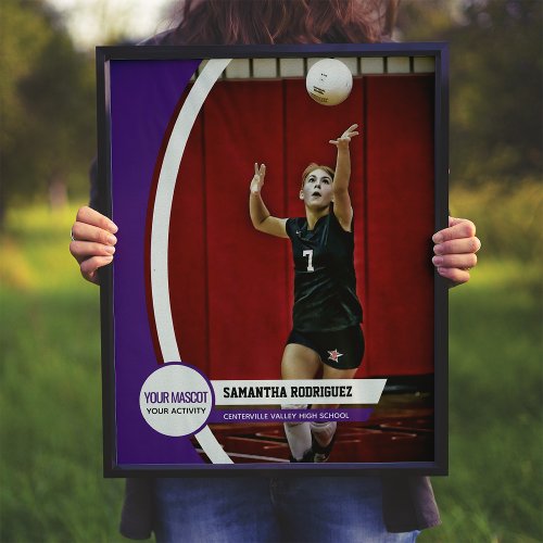 Purple Curved Frame School Photo Poster