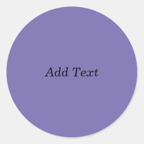 Purple Custom Add Text Create Your Own Classic Round Sticker