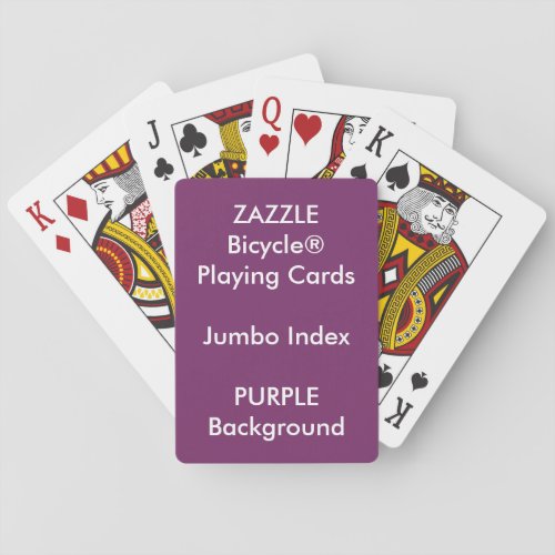 PURPLE Custom Bicycle Jumbo Index Playing Cards