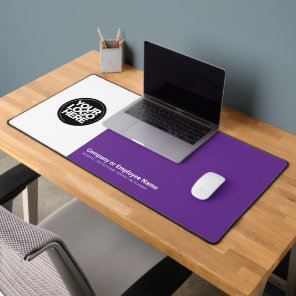 Purple | Custom Business Logo Name, Slogan Desk Mat
