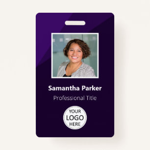 Purple Custom Employee - Photo ID, Logo, Bar Code Badge