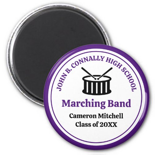 Purple Custom High School Marching Band Keepsake Magnet