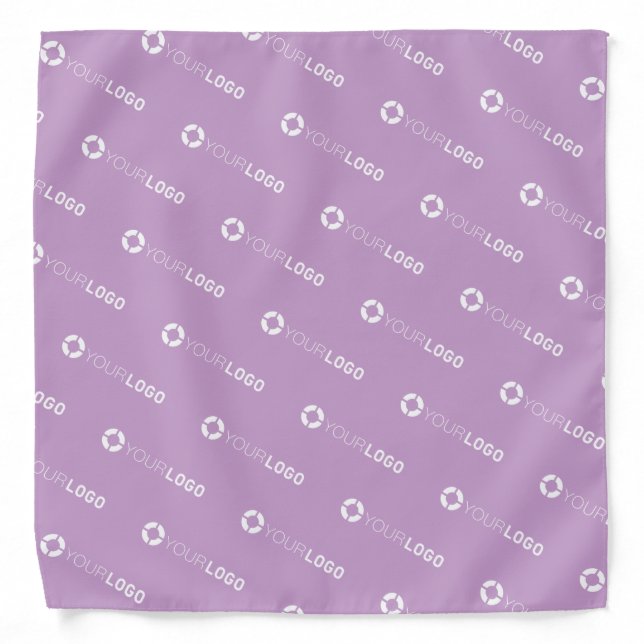 Purple Custom Logo business branded promotional Bandana (Front)