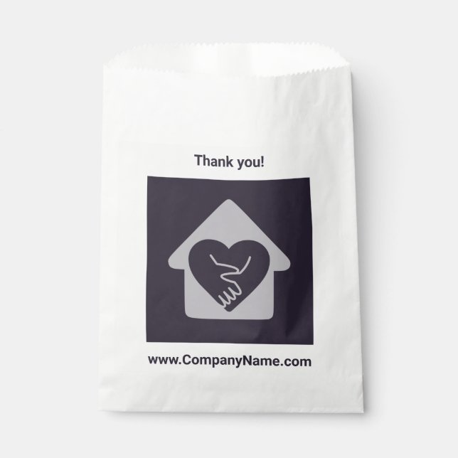 Purple Custom Logo & Company Name Thank You  Favor Bag (Front)