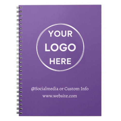 Purple Custom Logo Modern Minimalist Business Notebook
