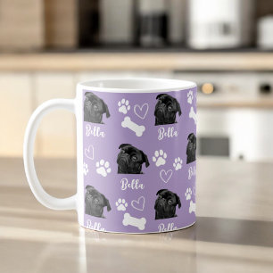 Purple Custom Love Paw Print Dog Lover Pet Photo Coffee Mug